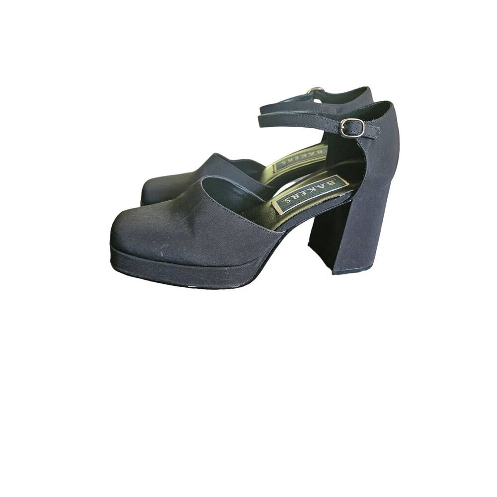 BAKERS Vintage 90's Black Platform Heels excellent Condition 8.5 Prom Grunge Ank